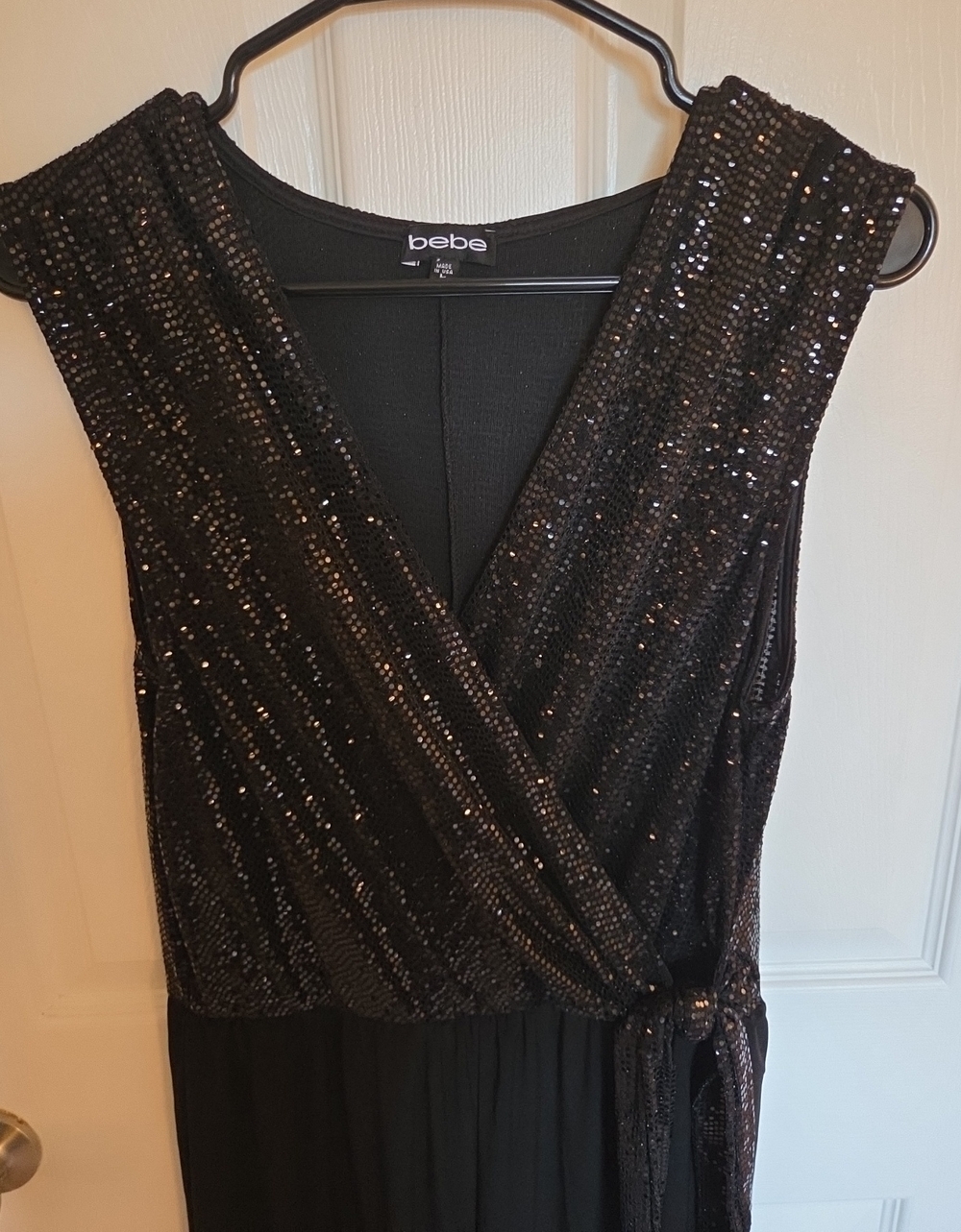 bebe Black Sequin Pants Suit